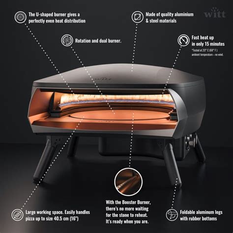 Witt ETNA Rotante Pizzaovn Sort Gas Pizza Oven Pizza Oven Pizza Stone