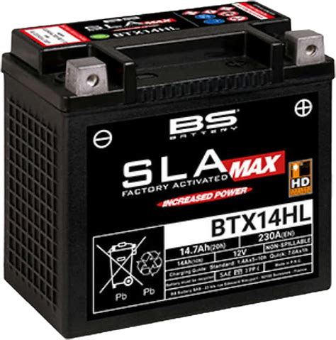 BS Batteria Bs Sla Max BTX14HL Harley Davidson Batterie Preattivate