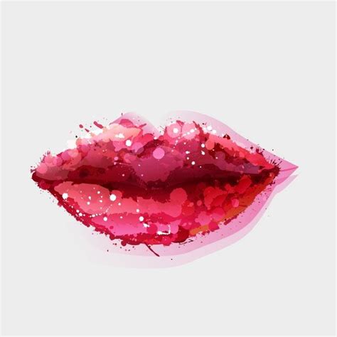 Watercolor Lips Art Royalty Free Stock Svg Vector