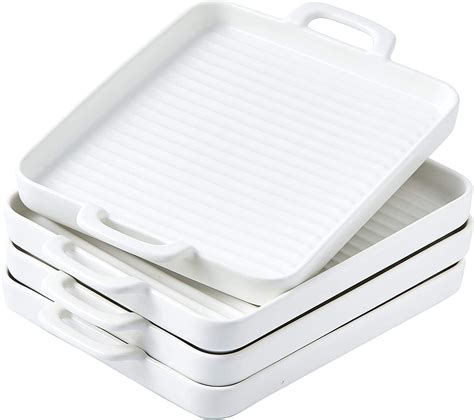 Bruntmor Square 10 X 7 Set Of 4 Ceramic Matte Glaze Baking Dish Dinner