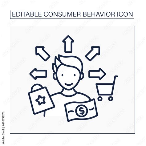 Behavioral Segmentation Line Icon Analyze Potential Consumers Needs