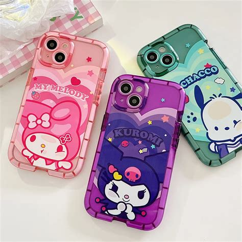 Sanrio My Melody Kuromi Cinnamoroll Pochacco funda de teléfono luminosa