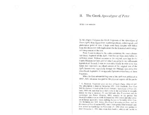 (PDF) The Greek Apocalypse of Peter | Peter van Minnen - Academia.edu