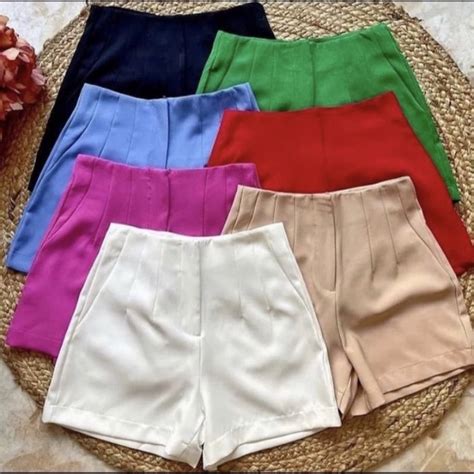 Short Zara Feminino Alfaiataria Shopee Brasil