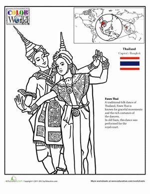 Color The World Thailand Coloring Pages World Geography Thailand Flag