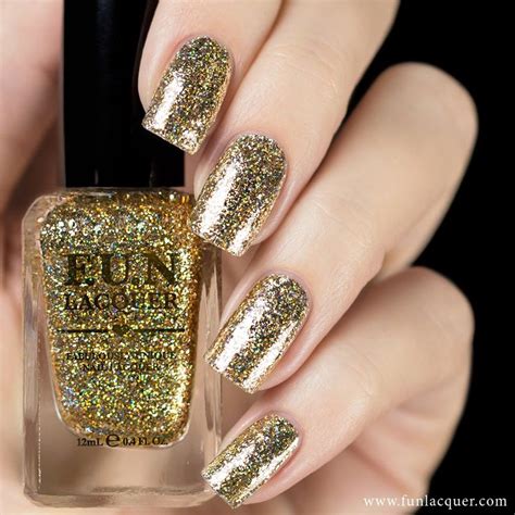 King Gold Holographic Nails Fun Lacquer Holographic Nails