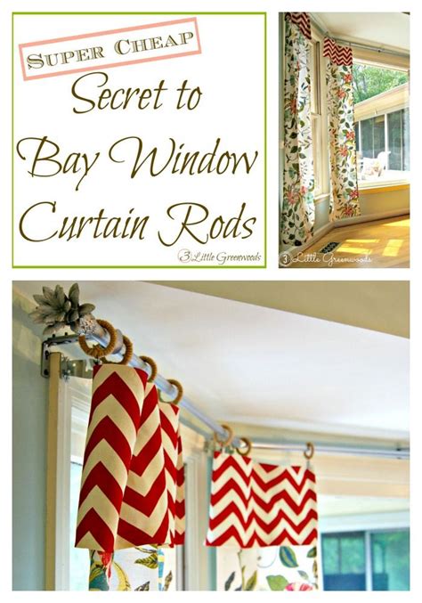 Secret to {Super Cheap} DIY Bay Window Curtain Rods - 3 Little Greenwoods | Diy bay window ...