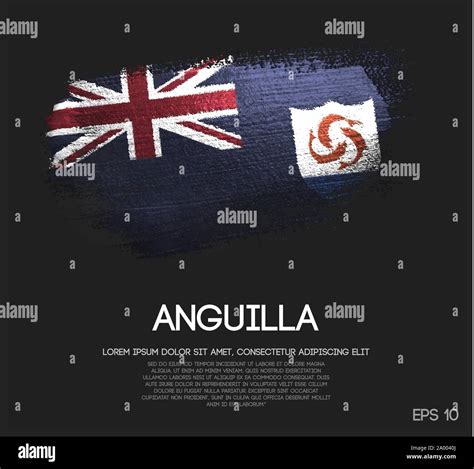 Anguilla Flag Made Of Glitter Sparkle Brush Paint Vector Stock Vector