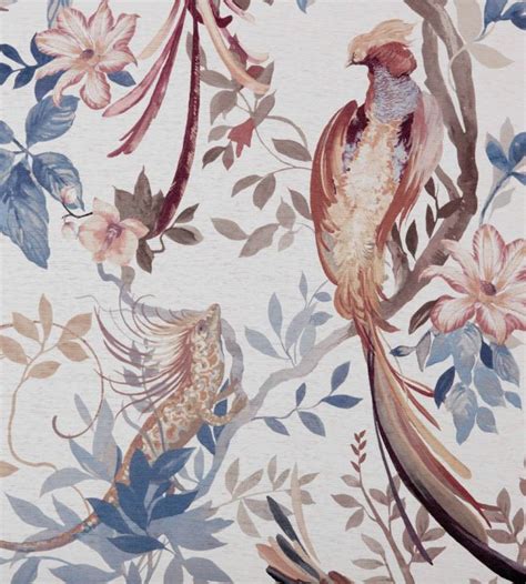 Bird Sonnet Wallpaper Mural In Chambray By 1838 Wallcoverings Jane