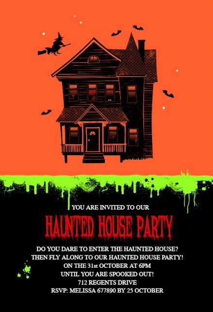 Our Haunted House Party - Halloween Party Invitation Template (Free ...