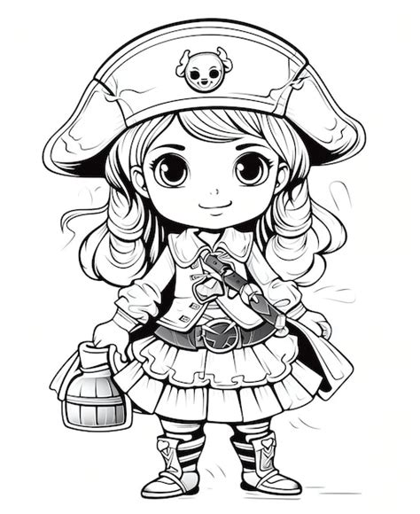 Girl Pirate Coloring Page