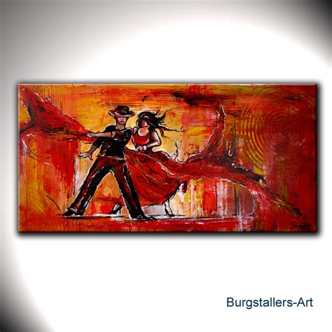 Burgstaller Abstrakte Gemälde Original Bild Kunst Malerei Tango Tanzen