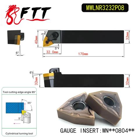 MWLNR3232P08 95 Degree External Turning Tool Holder For WNMG080404