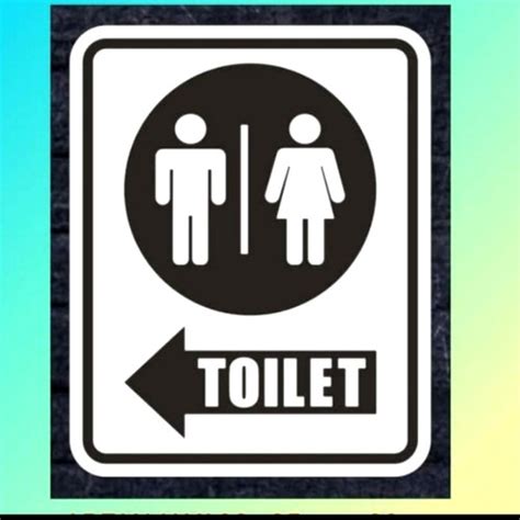 Jual Sign Stiker Petunjuk Arah Toilet Pria Wanita Panah Kiri X Cm K