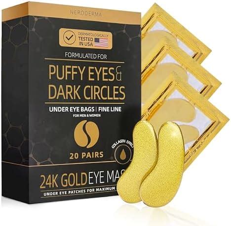 Amazon Neroderma 24K Gold Eye Patches Collagen Gel Mask For