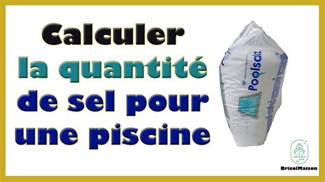 Comment calculer la quantité de sel pour une piscine YouTube