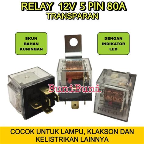 Jual Relay Transparan V Kaki Pin A Untuk Lampu Klakson Alarm