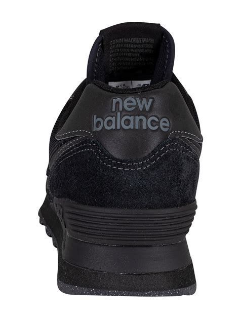 New Balance 574 Core Suede Trainers - Black | Standout