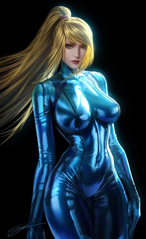 Cloud D Video Game Characters Samus Aran Big Boobs Long Hair