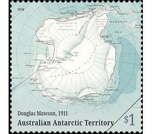 Map By Douglas Mawson Australian Antarctic Territory