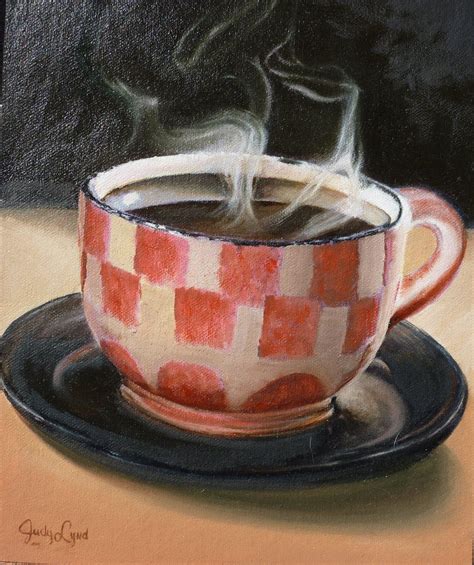 Judy S Art Coffee Oil Painting On Canvas Hard Panel Coffee Art