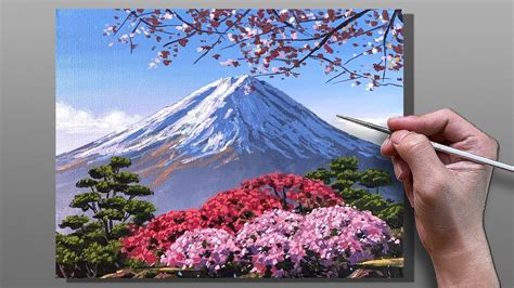 How to Paint Mount Fuji Japan / Correa Art in 2024 | Japan landscape ...