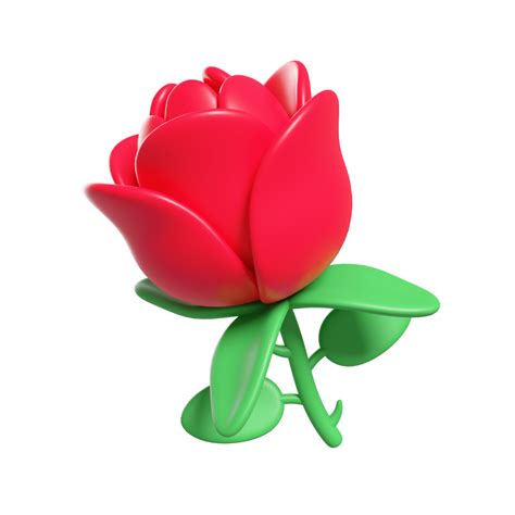 3d Red Rose Rose Illustration Floral Rosa 3d Rose Icon Blooming