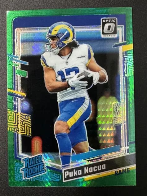 2023 DONRUSS OPTIC Puka Nacua recrue notée 238 RC vert Hyper Prizm