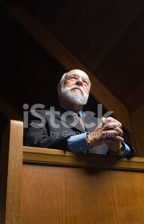 Older Caucasian Man Praying In Church Pew Stock Photo Royalty Free