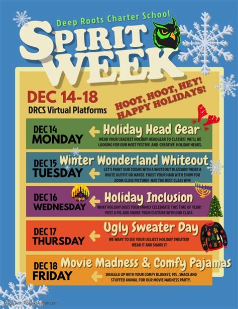 Winter Spirit Week 2020! – Deep Roots Charter School