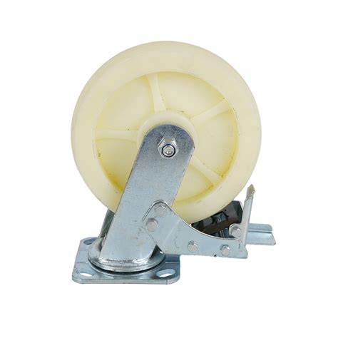 4 5 6 8inch 600kg Load Heavy Duty White Nylon Swivel Casters Wheels