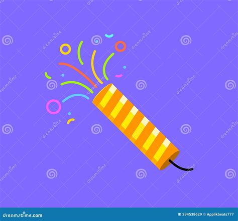 Firecracker Icon Vector Party Birthday Surprise Flat Logo Popper