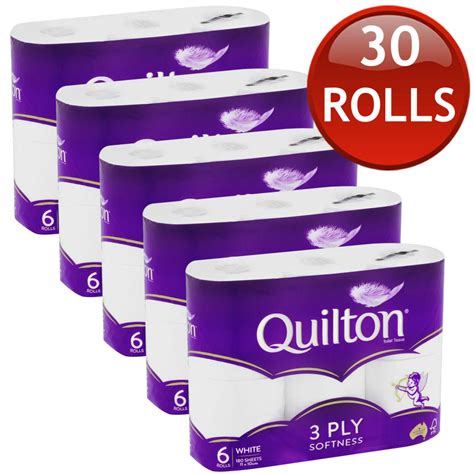 4 Quilton Toilet Paper Tissue Rolls Soft Sanitary 3 Ply 180 Sheets 6