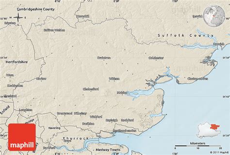 Shaded Relief Map Of Essex County