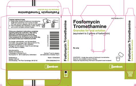 Fosfomycin Tromethamine Granules For Oral Solution Rx Only, 58% OFF