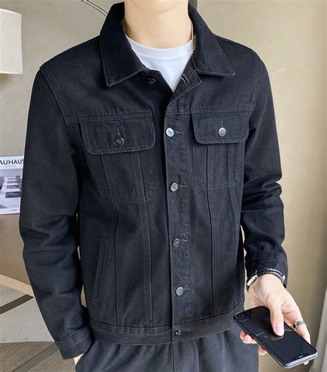 Spring And Autumn Black Denim Jacket Male Korean Version Spring Men S