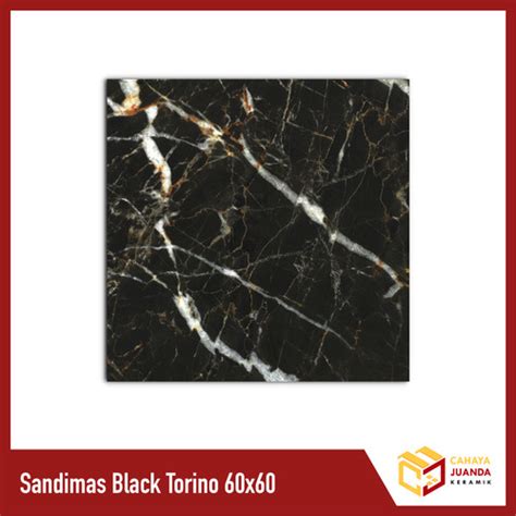 Jual Granit Hitam Motif Marmer Emas Glossy Sandimas Black Torino 60x60