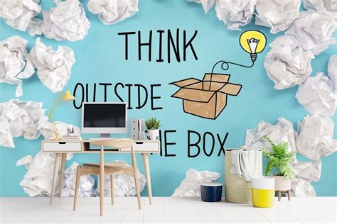 Think Outside The Box Wallpaper For Office Wall Magic Decor