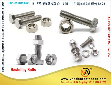 Hastelloy Bolts Manufacturers Exporters Suppliers Stockist In India