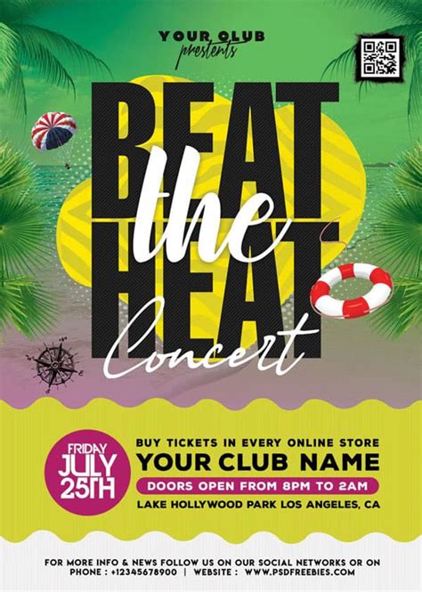 Beat The Heat Summer Free Psd Flyer Template Best Psd Freebies