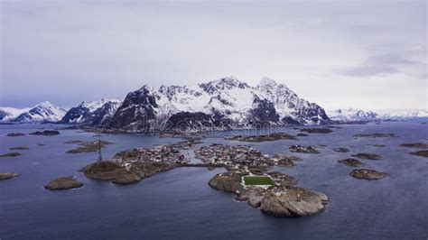 Henningsvaer at Winter Night, Lofoten Islands, Norway Stock Footage ...