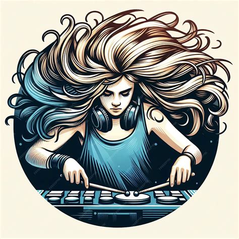 Premium Vector Vector A Girl With Long Hair Playing The Drums Poster Art