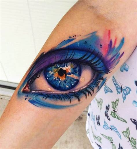 Watercolor Eyes Tattoo