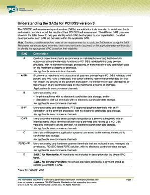 Fillable Online Understanding The SAQs For PCI DSS Version 3 Fax Email