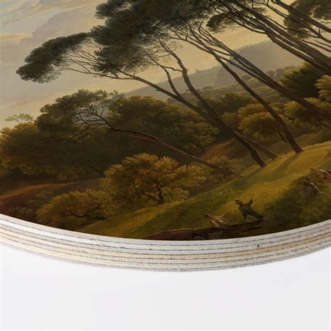 Wall Circle Wood Voogd Umbrella Pines In Italian Landscape Wall Art