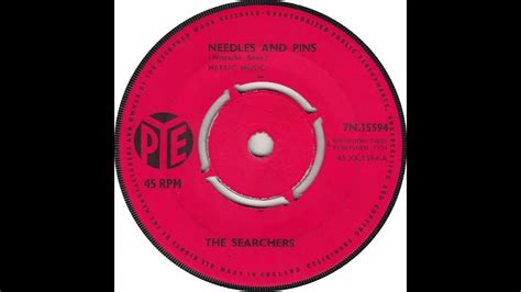 Uk New Entry 1964 12 The Searchers Needles And Pins Youtube