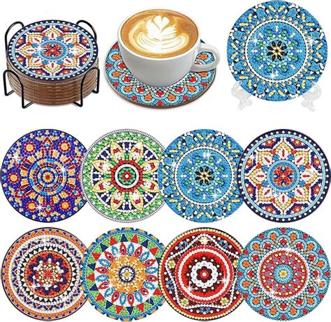 Amazon Muzagroo Art Mandala Diamond Painting Coasters With Holder