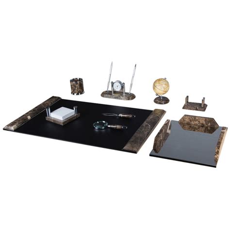 Набор настольный подарочный Delucci, 9 предметов, испанский мрамор с ...
