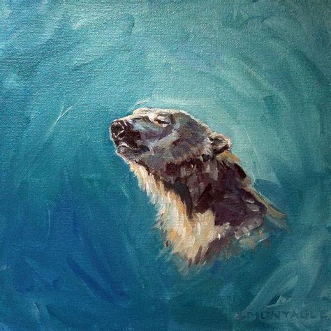 Polar Bear Portrait Painting By Christine Montague