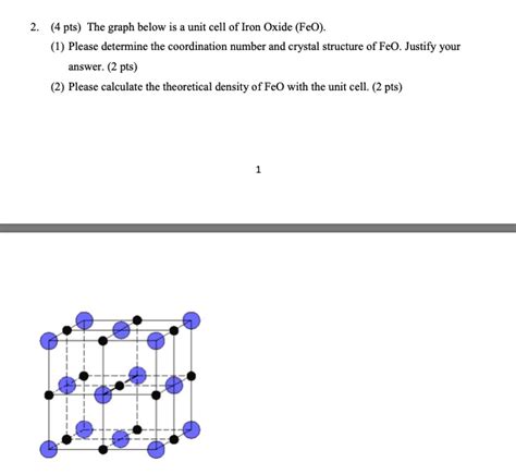 SOLVED 4 Pts The Graph Below Is Unit Cell Of Iron Oxide FeO Please